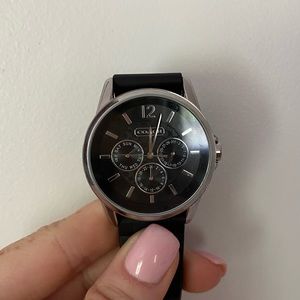 Black Rubber Band Coach Watch
